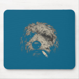 Rolig rökande Goldendoodle Vintage Y2k Nge Hund Gr Musmatta