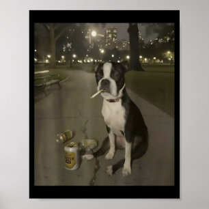 Rolig Rökande Hund Meme Cigarett Gen Z Meme Hund Ä Poster