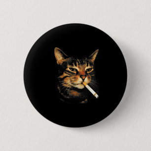 Rolig Rökande Katt Cigarett Kattunge Meme Dum Hjär Knapp