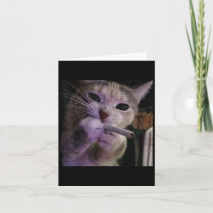 Rolig rökande katt, cigarett-kitty Gen Z-meme, kat Kort
