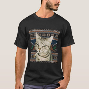 Rolig Rökande Katt Meme Jul Fula Tröja Katt 