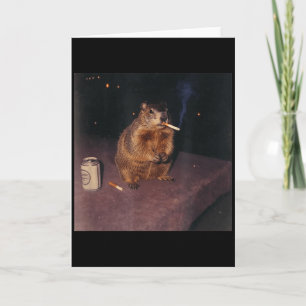 Rolig Rökande Murmeldjur Cigarett Gen Z Retro Meme Kort