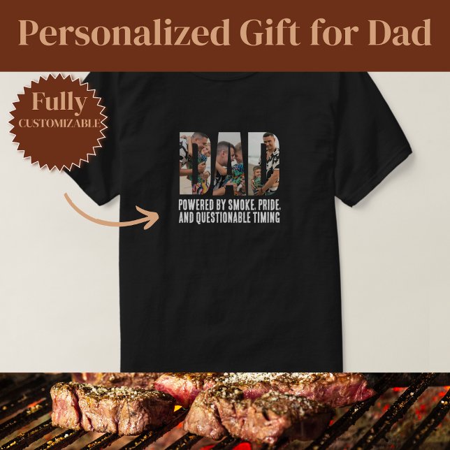 Rolig rökgenererad pappa BBQ T Shirt (Funny Smoke Powered Dad BBQ T-Shirt)