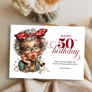 Rolig rolig dam 50-årsdag humor seriefigur kort