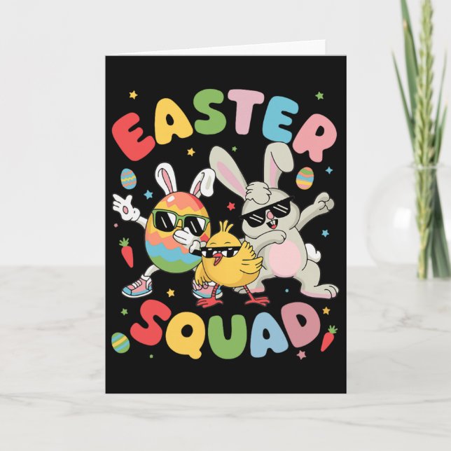 Rolig Rolig Kanin Ägg Chick Påsk Squad Dag Män Kort (Framsida)
