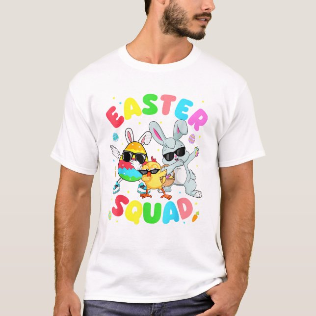 Rolig rolig kanin ägg chicke påsk trupp dag män t shirt (Framsida)