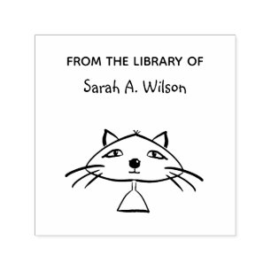 Rolig rolig konstkatt från biblioteket Personlig Självfärgande Stämpel