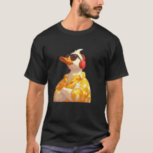 Rolig rolig musik hipster gul anka illustration t shirt