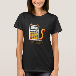 Rolig Rolig Pappaskämt Design Kattkalkylator T Shirt