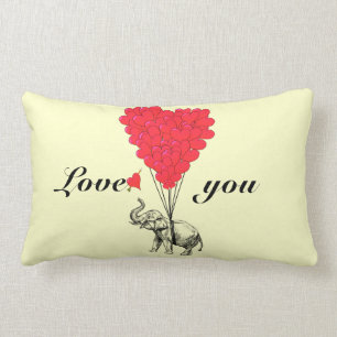 Rolig romantisk elefantvalentines lumbarkudde