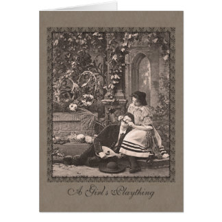 Rolig romantisk Victorianman med moustachen Hälsningskort