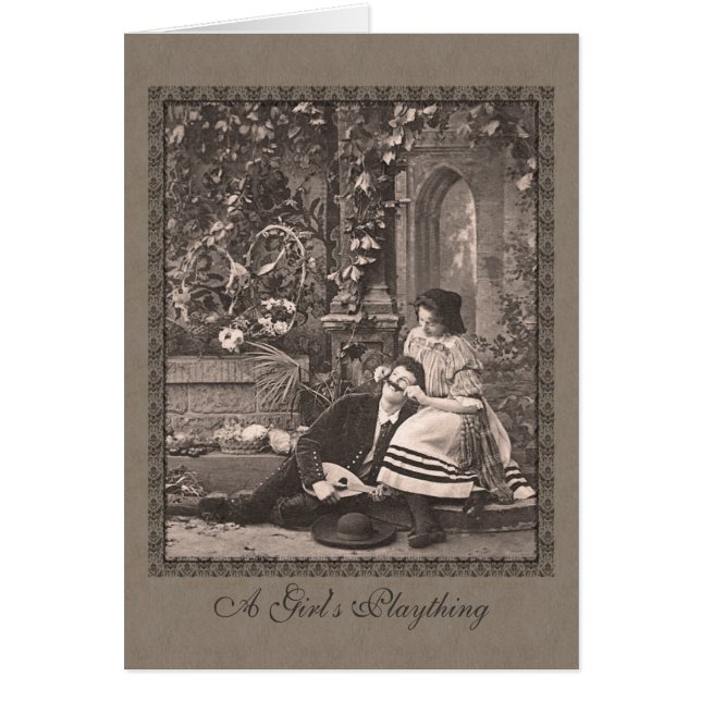 Rolig romantisk Victorianman med moustachen Hälsningskort (Framsidan)