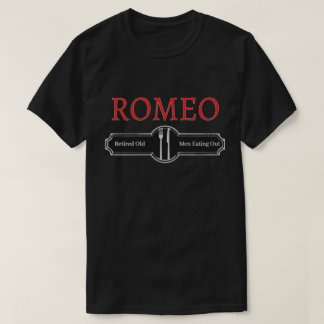 Rolig Romeo Pensionerade Gamla Män Äter T-Shirt