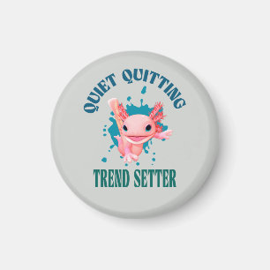Rolig Rosa Axolotl Tyst Avhoppstrend Setterare Magnet