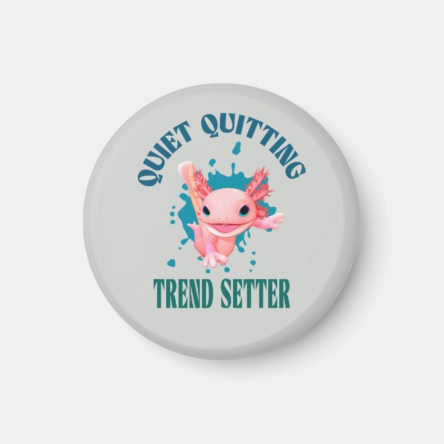 Rolig Rosa Axolotl Tyst Avhoppstrend Setterare Magnet (Framsidan)