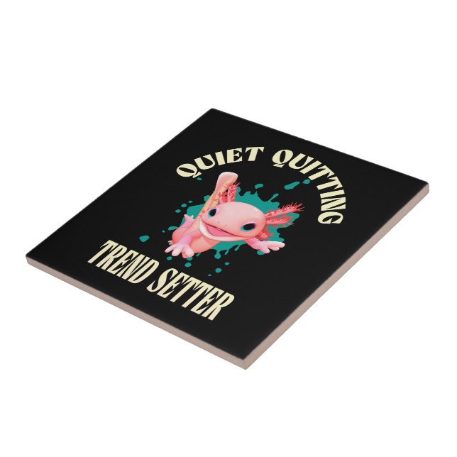 Rolig Rosa Axolotl Tyst Sluta Trend Setter Kakelplatta (Sidan)