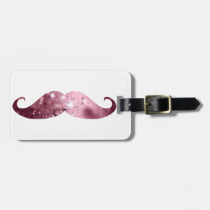 Rolig rosa Bling mustasch Bagagebricka