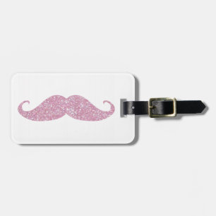 Rolig rosa Bling mustasch Bagagebricka