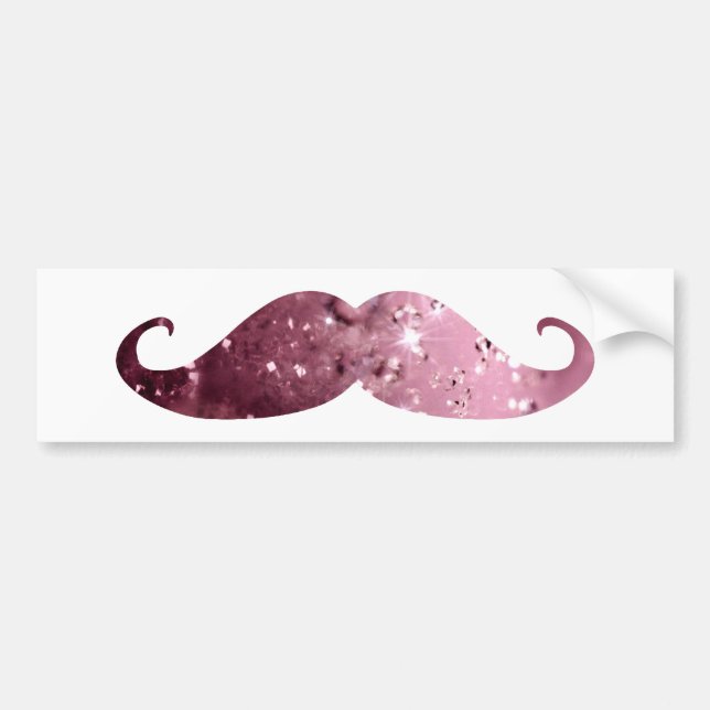 Rolig rosa Bling mustasch Bildekal (Framsidan)