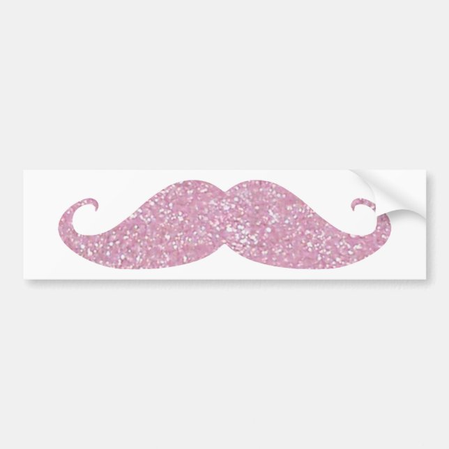 Rolig rosa Bling mustasch Bildekal (Framsidan)