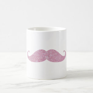 Rolig rosa Bling mustasch Kaffemugg
