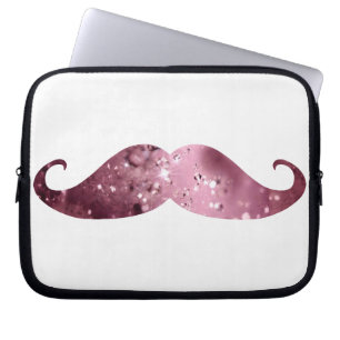Rolig rosa Bling mustasch Laptop Sleeve