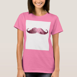 Rolig rosa Bling mustasch Tee
