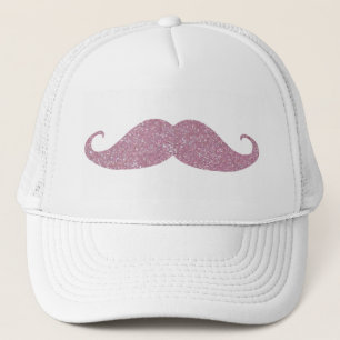 Rolig rosa Bling mustasch Truckerkeps