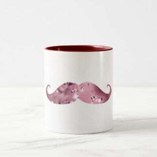 Rolig rosa Bling mustasch Två-Tonad Mugg