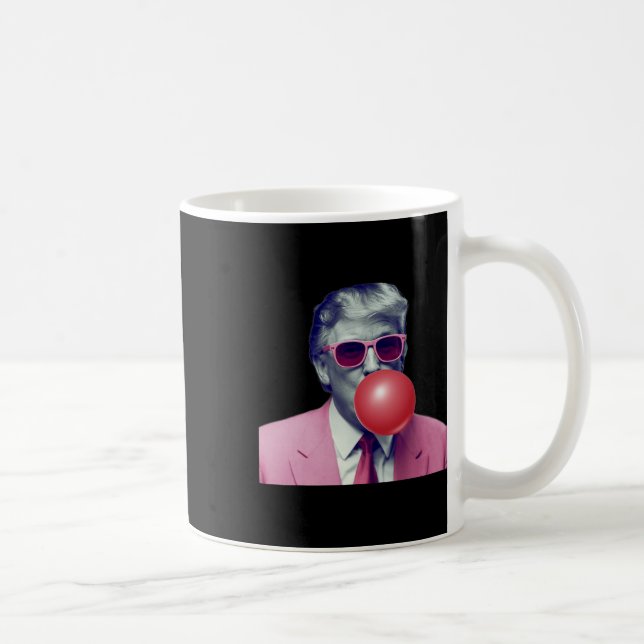 Rolig Rosa Donald Trump Bubble Tuggummi Yum Tee  Kaffemugg (Höger)