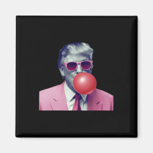 Rolig Rosa Donald Trump Bubble Tuggummi Yum Tee Magnet