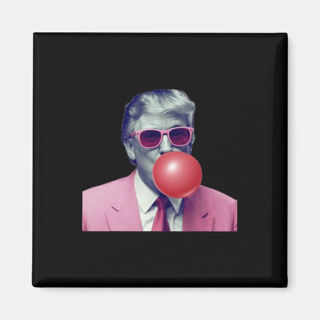 Rolig Rosa Donald Trump Bubble Tuggummi Yum Tee  Magnet (Framsidan)