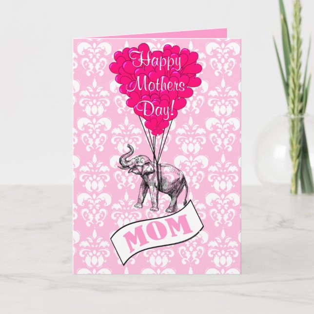 Rolig rosa elefantmors dag kort (Framsida)