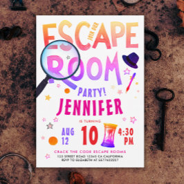 Rolig Rosa Escape Room Spel Scavenger Hunt Fet Sti Inbjudningar