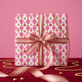 Rolig Rosa Fa La La Festiv Glädjefull Nötknäppare Presentpapper