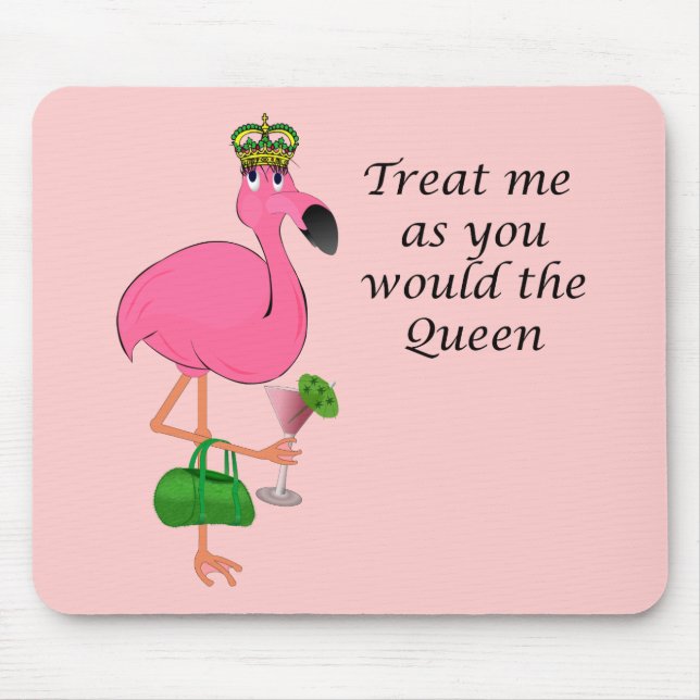 Rolig rosa Flamingo Mousepad Musmatta (Framsidan)
