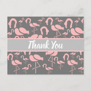 Rolig rosa flamingofågelkonst vykort