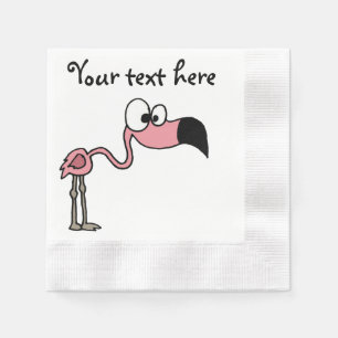 Rolig rosa Flamingofågeltecknad Pappersservett