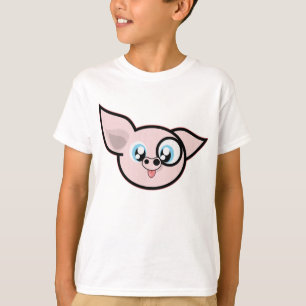 Rolig Rosa Gris Huvud  T Shirt