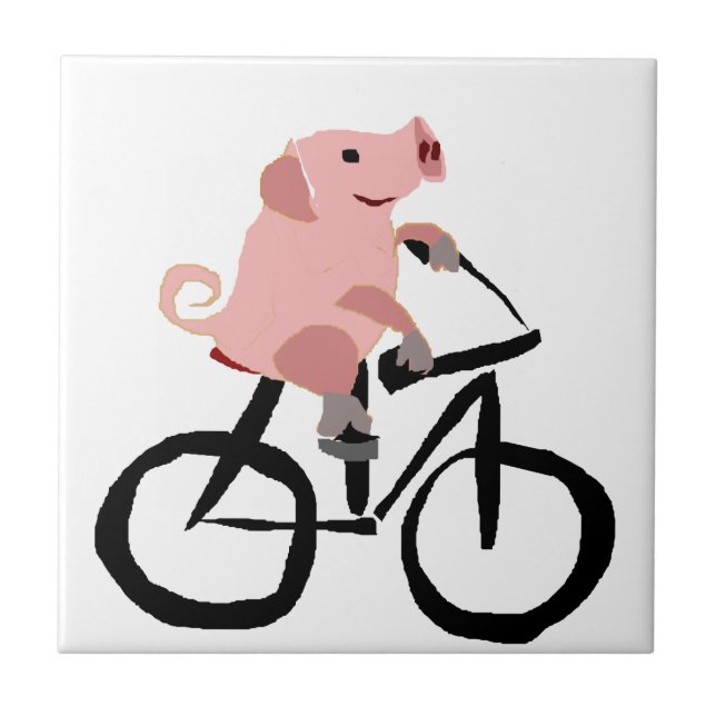 Rolig rosa grisridningcykel kakelplatta (Framsidan)
