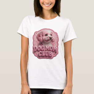 Rolig Rosa HUNDMAMMAKLUBB 3D Text Konst T Shirt