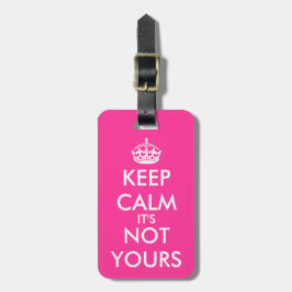 Rolig rosa Keep Calm resväskemärke för kvinnor Bagagebricka