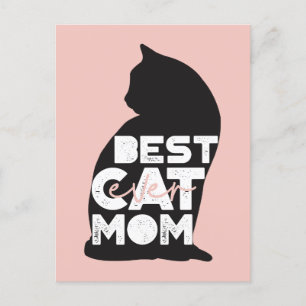 Rolig Rosa Mors Dag Bästa Kattmamma Någonsin Helg Vykort