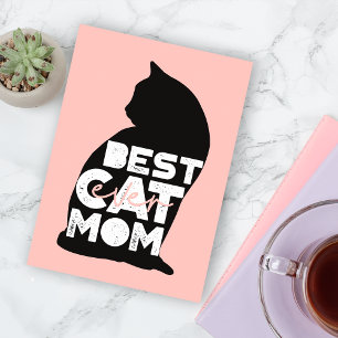 Rolig Rosa Mors Dag Bästa Kattmamma Någonsin Julkort