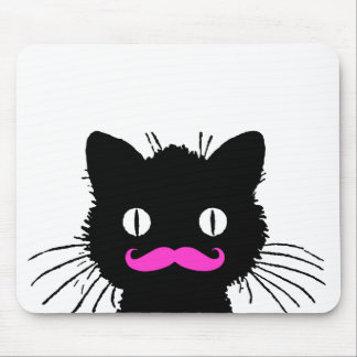 ROLIG ROSA MUSTASCH FÖR RETRO SVART KATT MUSMATTA