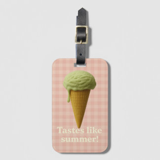 Rolig rosa och grön sommarbagagetikett bagagebricka