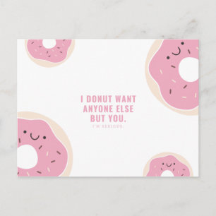 Rolig rosa och vit donut vykort