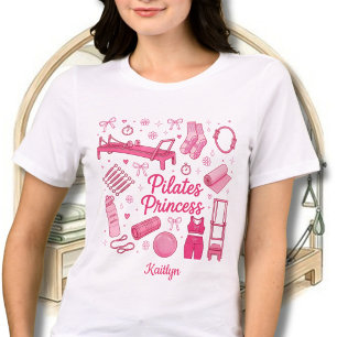 Rolig Rosa Pilates Prinsessa Coquette Träningsnamn T Shirt