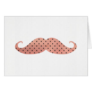 Rolig rosa polka dotsmustasch hälsningskort