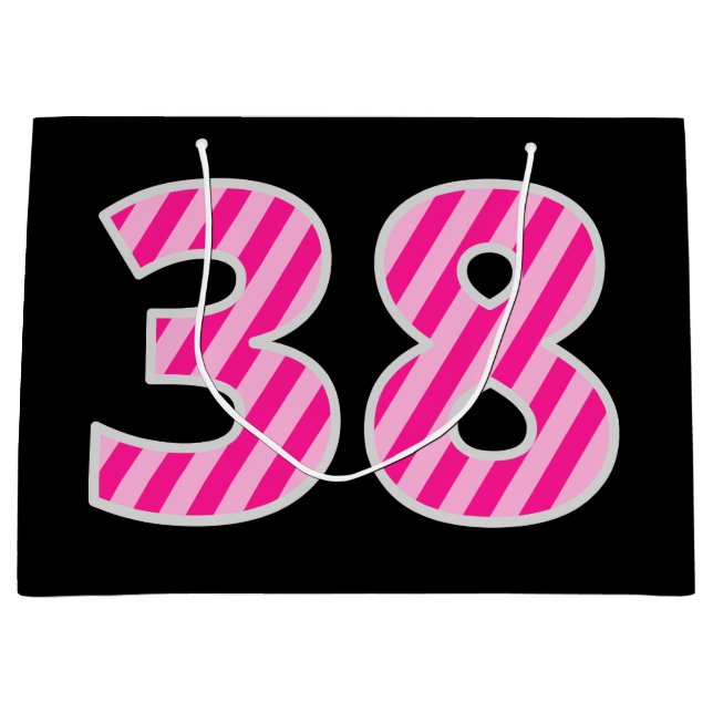 Rolig Rosa Randig "38"; Glad 38-årsdag; Namn (Framsidan)